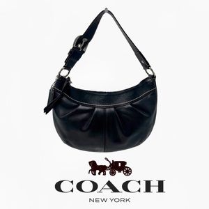Coach Black Leather Soho Pleated Hobo Shoulder Bag Purse F13730-Like new!